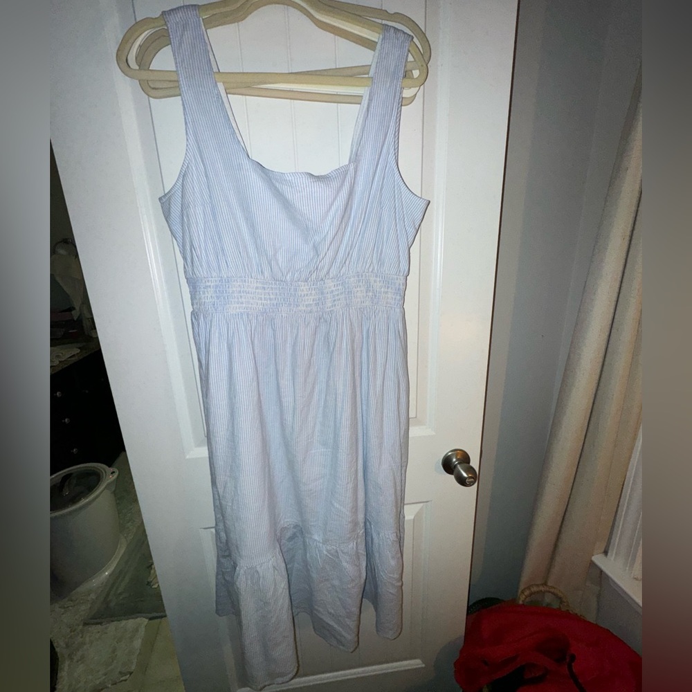 CROWN & IVY BLUE WHITE STRIPE MAXI SIZE XL